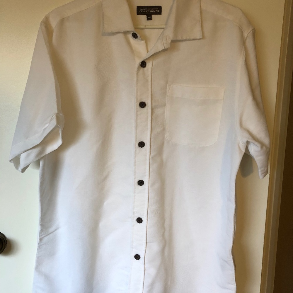 Men's White Short Sleeve Denver Hayes Shirt Medium